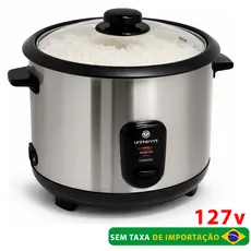Panela de Arroz Elétrica Aço Inox Antiaderente 6 Xícaras UNITERMI 110/127V Prática Compacta