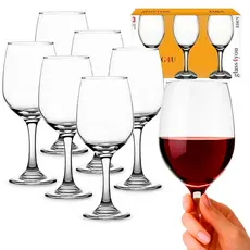 Kit jogo 6 Taças 340ml Original Vidro Reforçado Taça de Vinho e Água Design Clássico Elegante