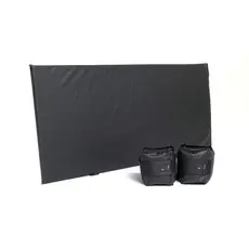Kit Par Caneleira 2kg + 1 Colchonete Preto 90x42x2 Musculação Ginástica Treino Profissional Academia