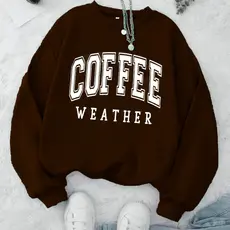 Moletom Careca Coffee Weather (FRENTE) Gola Redonda Casaco Masculino Feminino Flanelado Unissex Inverno Blusa De Frio