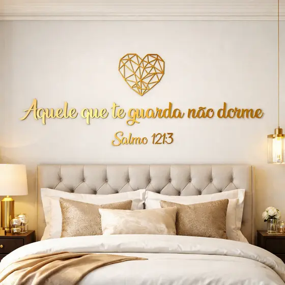 Quadros Decorativos Sala Quarto Escritorio Frase Aquele Que Te Guarda Nao Dorme Salmo 121:3 elegante