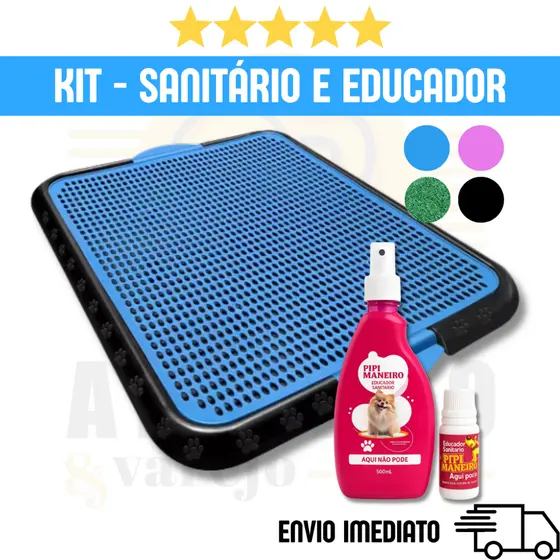 Kit Treinamento Sanitário Higiênico + Educador Pipi Maneiro | Lavável Xixi Pode Não Pode Pet Cães Cachorro