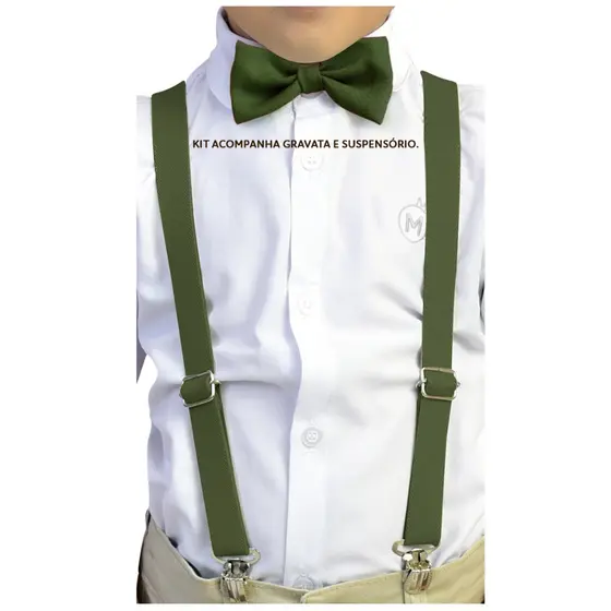Kit Gravata + Suspensório Juvenil Lembrancinha Para Casamento Pajem Diversas Opções