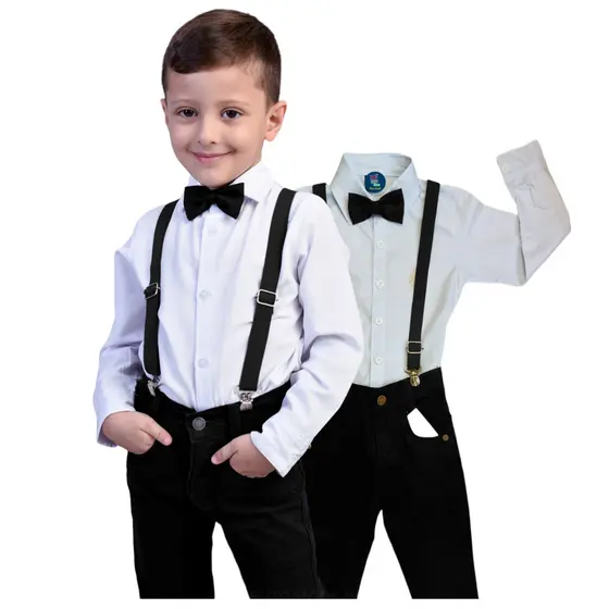 Conjunto Batizado Preto Com Camisa Branca Infantil Juvenil Para Casamento E Batizados Pagem Noivinho