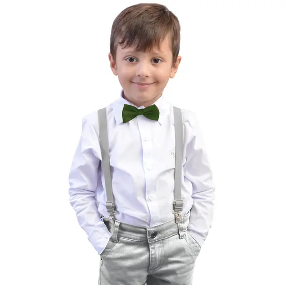 Conjunto Pagem Noivinho Inverno Manga longa Cinza Com Gravata Cores Diversas Masculino Infantil