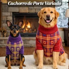 Roupa Tricot Para Cachorro Inverno Quente Confortável Para Dias Frios Tecido Macio Cores Sortidas