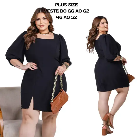 Vestido Feminino Plus Size Casual Forrado Moda Evangélica Dunas Premium