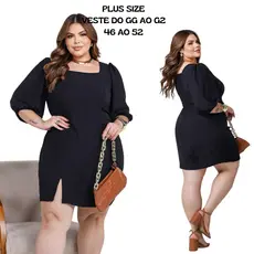 Vestido Feminino Plus Size Casual Forrado Moda Evangélica Dunas Premium