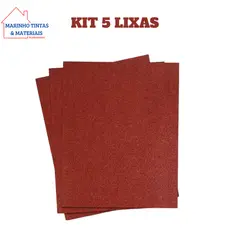 Lixa Para Massa Corrida Parede Reboco Gesso Madeira - Escolha a espessura pelo Grão - Kit 5 Undades
