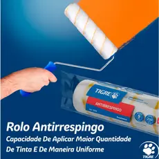 Rolo para Pintura de parede Tigre 23cm 1326 1312 + Suporte