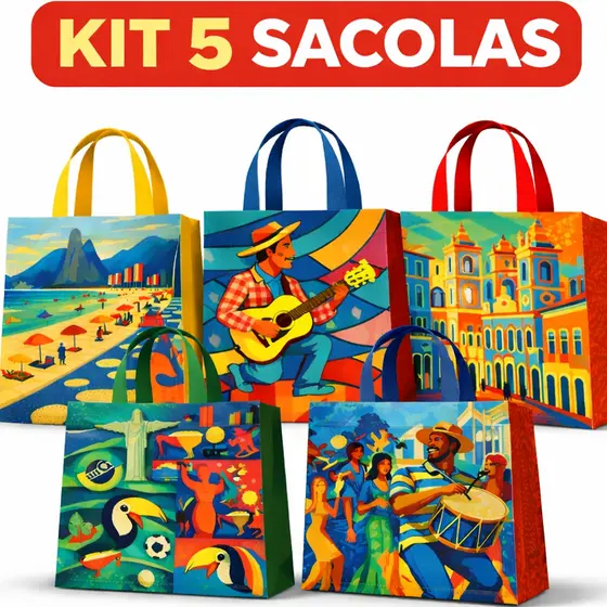 Sacolas de Ráfia 12kg Reutilizável Retornável Estampadas Resistentes Dobráveis Praia Eco Bag