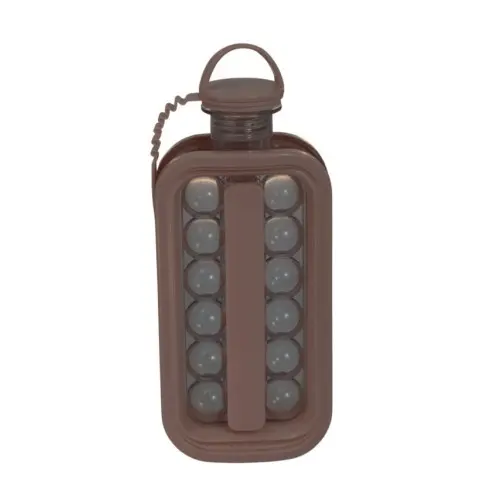 Forma de Gelo 12 Esferas com Tampa e Alça – Rosé, Plástico BPA Free, Empilhável, Portátil, Ideal para Bebidas e Viagens