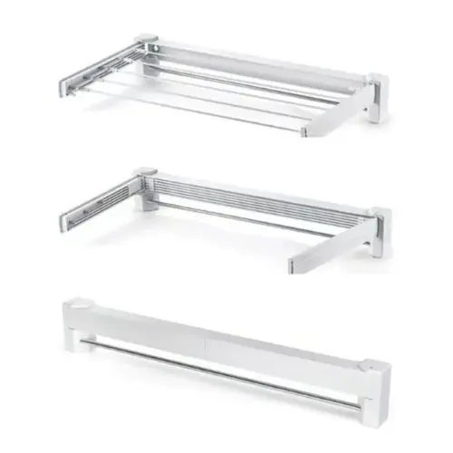 Varal Retratil Dobravél Compacto 5 Varetas Branco Resistente Facil Instalação