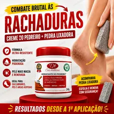Creme de Pedreiro Para os Pés 500g Hidratante Ureia Calcanhar Rachado + Pedra Pomes