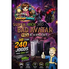 🎮 HD / Pendrive com 240 Jogos para Xbox 360 BadAvarar HD externo 500Gb