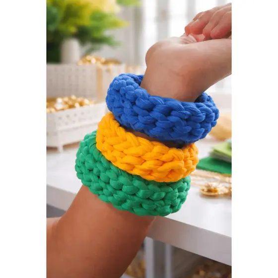 Bracelete Crochê Brasil da VIRGINIA | Pulseira Artesanal| Acessório Copa do Mundo | Bracelete Estilo Boho