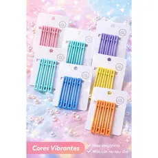 Kit 3 Presilhas de Cabelo Coloridas Longas | Presilia Fashion | Acessório Feminino Trendy | Fixação Forte & Estilo