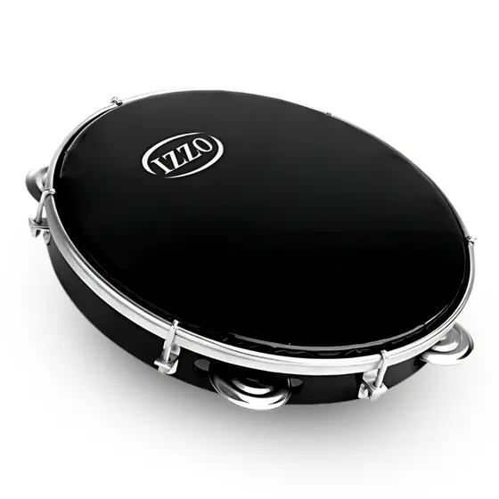 Pandeiro Izzo Leve 10 Polegadas Pele Preta Abs Para Pagode Samba Ideal para profissional iniciantes