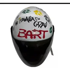 capacete personalizado Bart,com viseira fumê,protork sem verniz