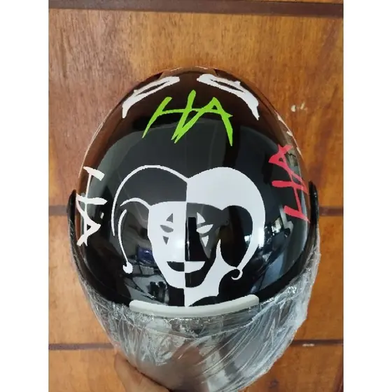 capacete personalizado coringa, viseira transparente,sem verniz