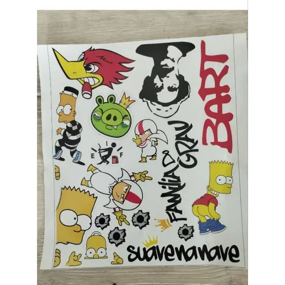 Adesivo para capacete,moto, bicicleta ,bart,seu madruga,kiki,prova d'água