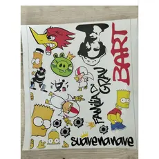 Adesivo para capacete,moto, bicicleta ,bart,seu madruga,kiki,prova d'água
