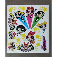 Cartela de adesivo para capacete ,meninas super poderosas
