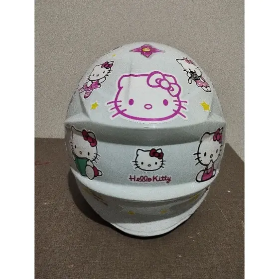 Capacete personalizado infantil, Hello,sem verniz,fechado