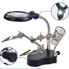 Suporte Lupa P/ Ferro Articulável Solda Circuito Com Garras