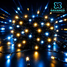 Pisca Pisca Strobo 10m 120 LEDs com Efeito Flash Estrobo Luz de Natal Cordão LED