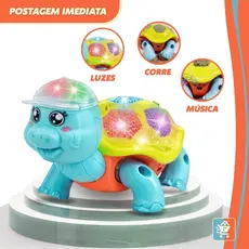 Brinquedo Tartaruga Fujão Elétrico Com Som Luz E Movimento Interativo ENVIO IMEDIATO