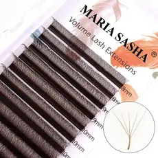 MARIA Marrom 5D W Forma Extensões De Cílios Extensão Coloridos Naturalmente Macio Preto