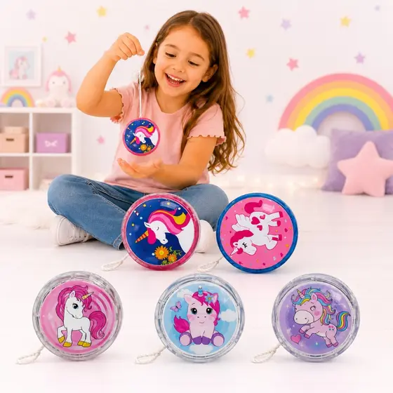 Kit 2 Yoyo Unicornio Ioio (io-io) Com Led Brinquedo