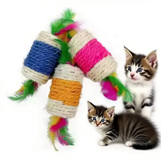 IT ou Unidade Brinquedos para Gatos Sisal Colorido Arranhar e Morder Anti-stress para o seu Pet