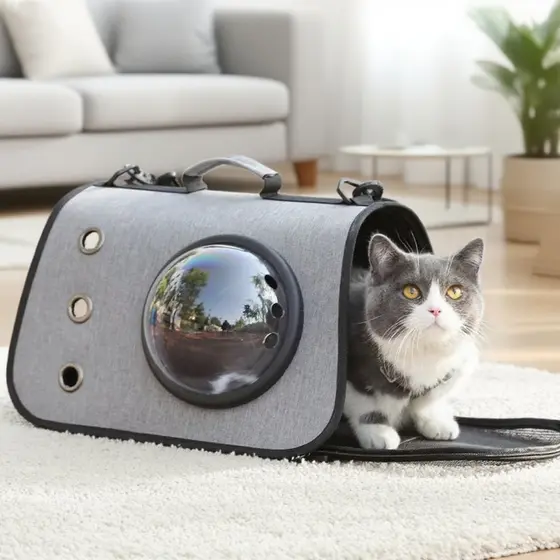 Bolsa De Transporte Pet Respirável Visão Frente Pequeno Gato Cachorro Carro Viagem Avião Bagagem