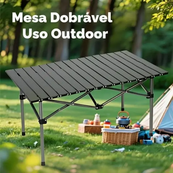 Mesa Portátil Dobrável De Camping Para Viagens Churrascos Praia Pescaria Acampamento