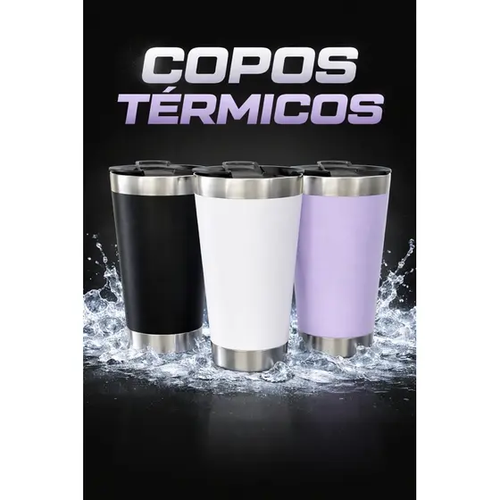 Copo Térmico 473ml Mantém Gelado por 4 Hrs, Abridor De Garrafa, Perfeito Para Cerveja / Refrigerante