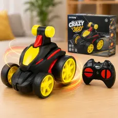 Carrinho Controle Remoto Crazy 360° DM Toys LED Giro Duplo Pneus Reforçados