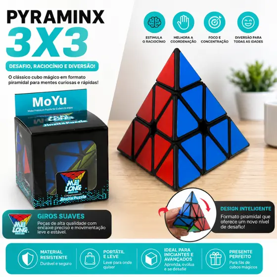 Cubo Mágico Pyraminx 3x3 MoYu Original