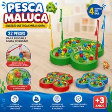 Brinquedo Jogo Pega Peixe Pesca Maluca Pescaria 32 Peixes Cor Colorido