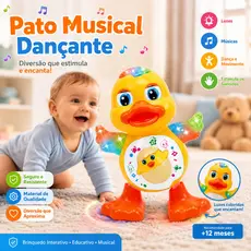 Brinquedo Pato Dançarino Com Som , Luz Anda, Mexe Infantil