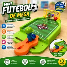 Mini Futebol de Mesa com Jogador e Bola Brinquedo Educativo Portátil