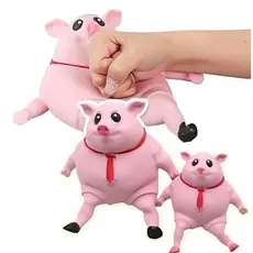 Brinquedo Porquinho Rosa Squishy com Areia Mágica  Apertar Alivio De Estresse