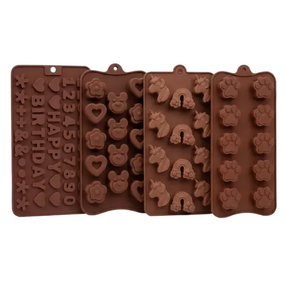 Forma De Silicone Para Chocolate Bombom Doces Gelatina Gelo Molde Reutilizável