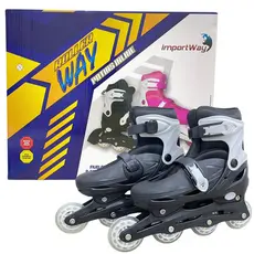 Patins 4 Rodas Inline Preto 39-42 Freio Traseiro Importway