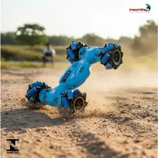 Carrinho Acrobático Controle Remoto Rotação 360° Azul