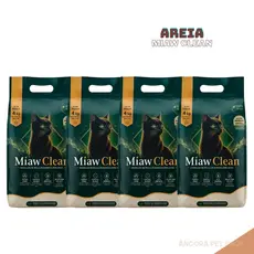 Areia Higiênica Biodegradável Para Gatos Miaw Clean Ultra Premium 4kg Mandioca