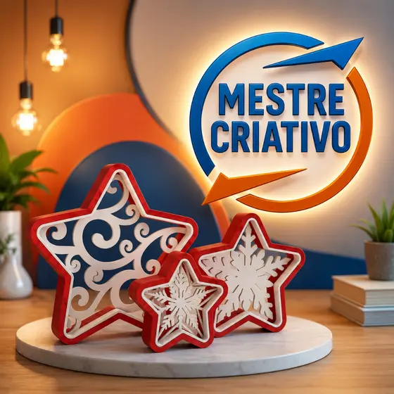 Trio Estrelas de Natal - Decoração de Natal - Natal Criativo - Estrela - Presente Criativo