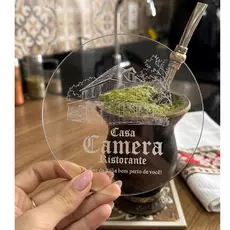 10 Unidades Brinde Gaúcho Vira Mate para Chimarrão em Acrílico Cristal - 14cm