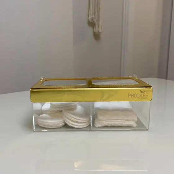 Suporte Duplo Algodão e Gaze em Acrílico - Personalizado IOF Clinicas Odonto Esteta